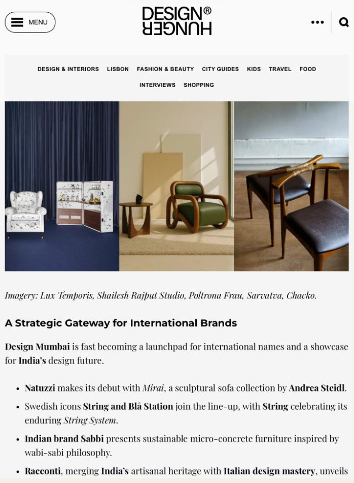 DESIGN HUNGER | SEPTEMBER 2025 - Sarvatva press feature